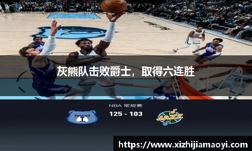 灰熊队击败爵士，取得六连胜